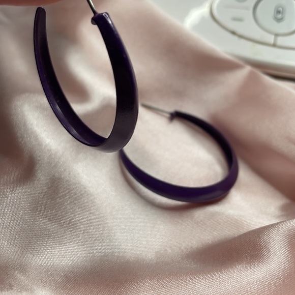 💜Purple hoop earrings💜 - Picture 2 of 3